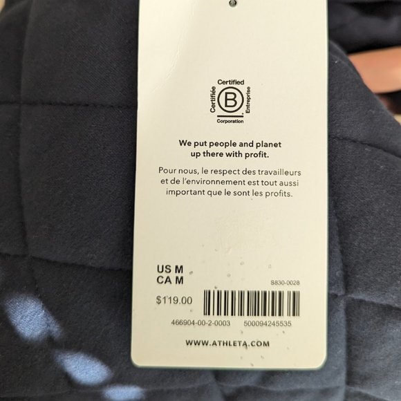 Athleta Retroplush Quilted Crew Sweatshirt, Navy, Medium - Picture 8 of 12